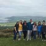 Group at ruins of castle